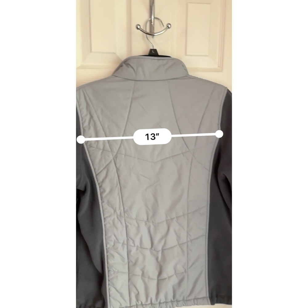 New Balance Womens Gray Full Zip Quilted Fleece Jacket Size L - Picture 12 of 16